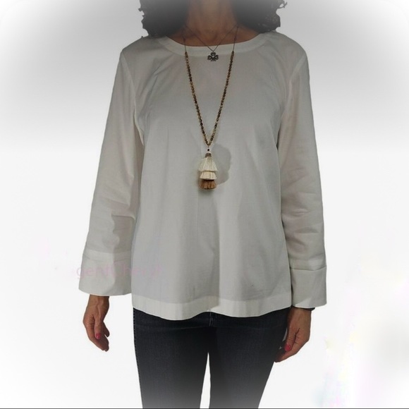 💕Like New J Jill White Shirt Collection Button Down Back Blouse💕 - Picture 10 of 11
